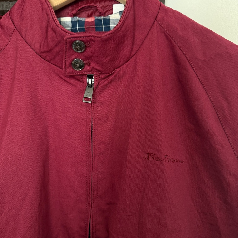 Ben Sherman NEW Men's Burgundy Lightweight Harrington Jacket - Picture 3 of 5